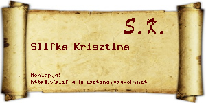 Slifka Krisztina névjegykártya